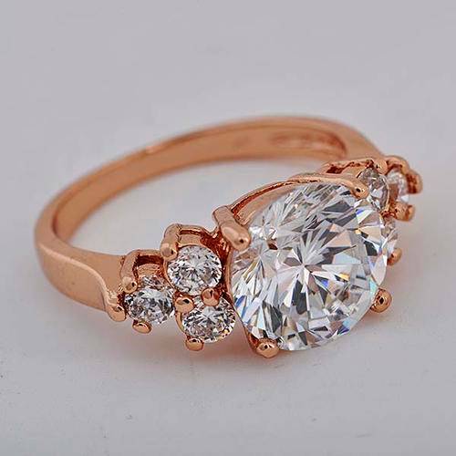 Sparkling Rose Gold Filled AAA Cubic Zirconia Wedding Bridal Ring 7